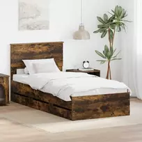 Lova Lovos rėmas Rūkyta ąžuolas 100 x 200 cm Inžinerinė mediena