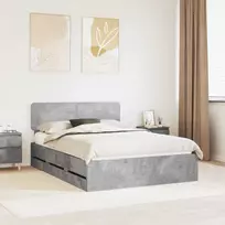 Lova Lovos rėmas Betono Pilka 140 x 190 cm Dirbtinė mediena