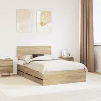 Lova Lovos rėmas Sonoma ąžuolas 120 x 200 cm Dirbtinė mediena