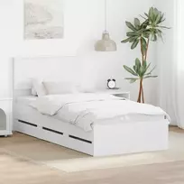 Lova Lovos rėmas su stalčių Balta 75 x 190 cm Inžinerinė mediena