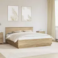 Lova Lovos rėmas Sonoma ąžuolas 200 x 200 cm Apdirbta mediena