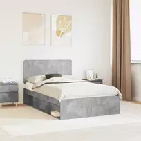Lova Lovos rėmas Betoninė 120 x 200 cm Kietos pušies mediena