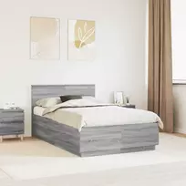 Lova Lovos rėmas Pilkas Sonoma 120 x 190 cm Apdirbta mediena