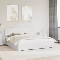 Lova Lovos rėmas su galvūgalio Balta 180 x 200 cm Apdirbta mediena