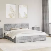 Lova Lovos rėmas Betono pilka 180 x 200 cm Apdirbta mediena