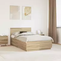Lova Lovos rėmas Sonoma ąžuolas 120 x 200 cm Apdirbta mediena