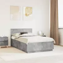 Lova Lovos rėmas Betono pilka 120 x 200 cm Apdirbta mediena