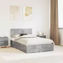 Lova Lovos rėmas Betono pilka 120 x 190 cm Apdirbta mediena