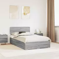 Lova Lovos rėmas Pilkas Sonoma 120 x 200 cm Apdirbta mediena