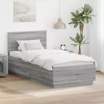 Lova Lovos rėmas Pilka sonoma ąžuolo 70 x 190 cm Apdirbta mediena