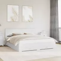 Lova Lovos rėmas su galvūgalio Balta 180 x 200 cm Apdirbta mediena