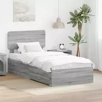 Lova Lovos rėmas Pilkas Sonoma 90 x 200 cm Apdirbta mediena