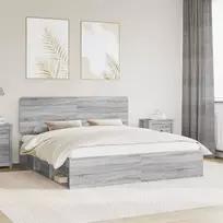 Lova Lovos rėmas Pilkas Sonoma 180 x 200 cm Kietos pušies mediena