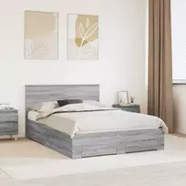 Lova Lovos rėmas Pilkas Sonoma 150 x 200 cm Apdirbta mediena