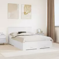 Lova Lovos rėmas su galvūgalio Balta 140 x 190 cm Apdirbta mediena