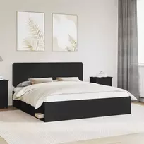 Lova Lovos rėmas Juoda 180 x 200 cm Kietos pušies mediena