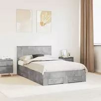 Lova Lovos rėmas Betono pilka 120 x 200 cm Apdirbta mediena
