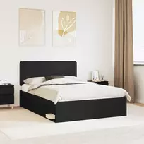 Lova Lovos rėmas Juoda 150 x 200 cm Kietos pušies mediena