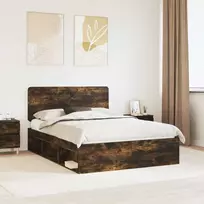 Lova Lovos rėmas Rūkyta ąžuolas 140 x 190 cm Kietos pušies mediena