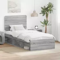 Lova Lovos rėmas Pilkas Sonoma 90 x 200 cm Kietos pušies mediena