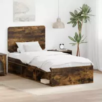 Lova Lovos rėmas Rūkyta ąžuolas 90 x 200 cm Kietos pušies mediena