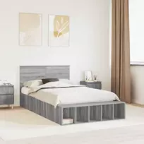 Lova Lovos rėmas Pilkas Sonoma 120 x 200 cm Apdirbta mediena