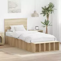 Lova Lovos rėmas Sonoma ąžuolas 90 x 200 cm Apdirbta mediena