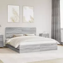 Lova Lovos rėmas Pilkas Sonoma 180 x 200 cm Inžinerinė mediena
