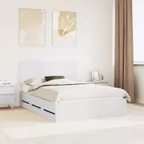 Lova Lovos rėmas su stalčių Balta 160 x 200 cm Inžinerinė mediena