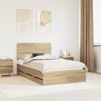 Lova Lovos rėmas Sonoma ąžuolas 120 x 190 cm Inžinerinė mediena