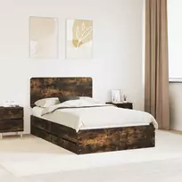 Lova Lovos rėmas Rūkyta ąžuolas 120 x 190 cm Inžinerinė mediena