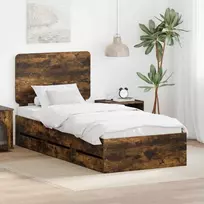 Lova Lovos rėmas Rūkyta ąžuolas 100 x 200 cm Inžinerinė mediena