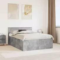 Lova Lovos rėmas Betono pilka 150 x 200 cm Apdirbta mediena