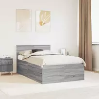 Lova Lovos rėmas Pilkas Sonoma 120 x 200 cm Apdirbta mediena