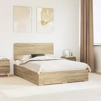 Lova Lovos rėmas Sonoma ąžuolas 150 x 200 cm Apdirbta mediena