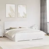 Lova Lovos rėmas su galvūgalio Balta 180 x 200 cm Apdirbta mediena