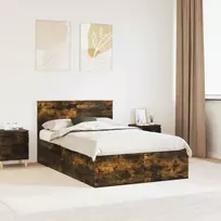 Lova Lovos rėmas Rūkyta ąžuolas 120 x 200 cm Apdirbta mediena