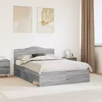 Lova Lovos rėmas Pilkas Sonoma 160 x 200 cm Kietos pušies mediena
