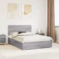Lova Lovos rėmas Pilkas Sonoma 140 x 190 cm Apdirbta mediena