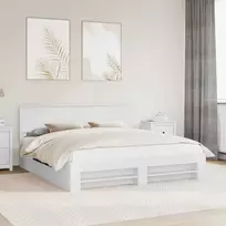 Lova Lovos rėmas su galvūgalio Balta 180 x 200 cm Apdirbta mediena