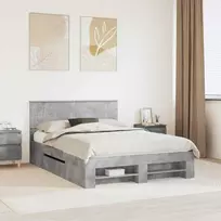 Lova Lovos rėmas Betono pilka 160 x 200 cm Apdirbta mediena