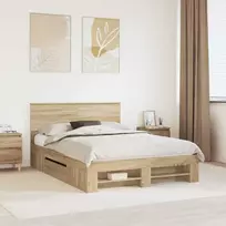 Lova Lovos rėmas Sonoma ąžuolas 150 x 200 cm Apdirbta mediena