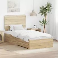 Lova Lovos rėmas Sonoma ąžuolas 100 x 200 cm Apdirbta mediena