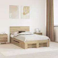 Lova Lovos rėmas Sonoma ąžuolas 137 x 203 cm Apdirbta mediena