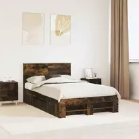 Lova Lovos rėmas Rūkyta ąžuolas 120 x 200 cm Apdirbta mediena