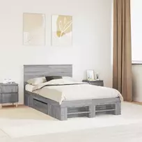 Lova Lovos rėmas Pilkas Sonoma 120 x 200 cm Apdirbta mediena