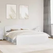 Lova Lovos rėmas Balta 180 x 200 cm Kietos pušies mediena