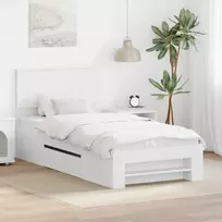 Lova Lovos rėmas su galvūgalio Balta 90 x 200 cm Apdirbta mediena