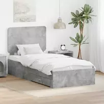 Lova Lovos rėmas Betono pilka 70 x 190 cm Apdirbta mediena