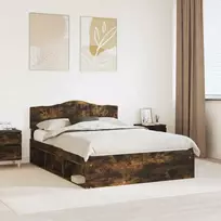 Lova Lovos rėmas Rūkyta ąžuolas 160 x 200 cm Kietos pušies mediena